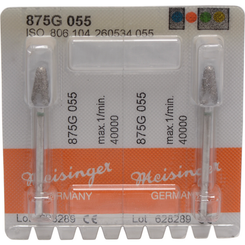 Diamant 875 2 stk. grønne grove, HP, fasong 260 konisk rund, 12 mm, ISO 055