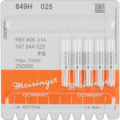 Diamant 849 5 stk. svart supergrov, FG, figur 197 rund kjegle, 7 mm, ISO 025