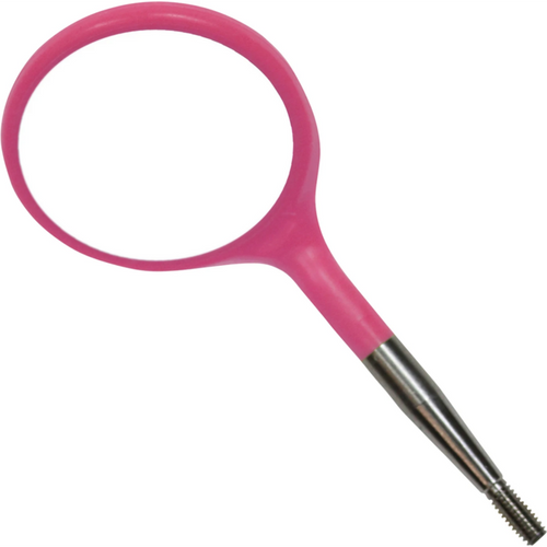 Crystal HD munnspeil 12 stk. størrelse 5, 24 mm, neonrosa