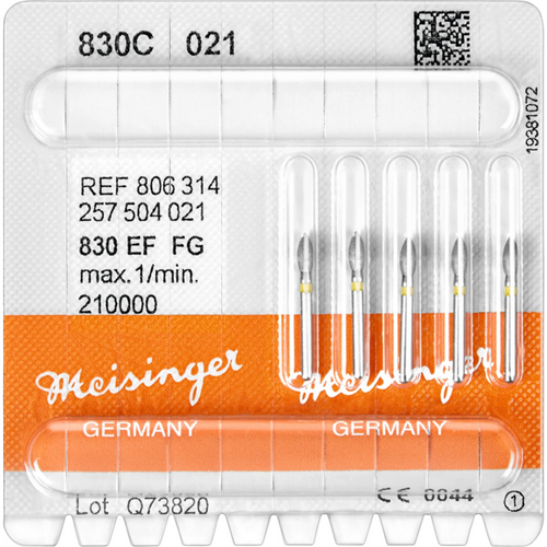 Diamant 830 5 stk. gul ekstra fin, FG, figur 257 pære, 5 mm, ISO 021