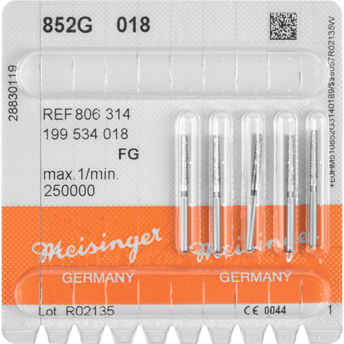 Diamant 852 5 stk grønn grov, FG, figur 199 rund kjegle, 10 mm, ISO 018