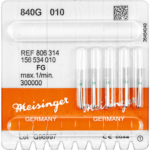 Diamant 840 5 stk grønn grov, FG, fasong 156 sylinder avrundet, 1 mm, ISO 010