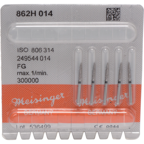 Diamant 862 5 stk. sorte supergrov, FG, figur 249 flamme, 8 mm, ISO 014