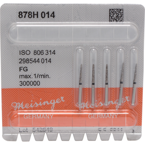 Diamant 878 5 stk. svart supergrov, FG, figur 298 Torpedo, 8 mm, ISO 014