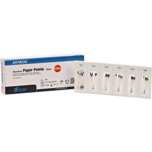 Sterile papirpoints 180 stk. Taper .02, ISO 080