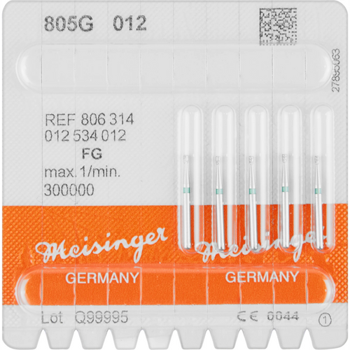 Diamant 805 5 stk. grønn grov, FG, fasong 012 omvendt kjegle, skarp kant, 1,5 mm, ISO 012