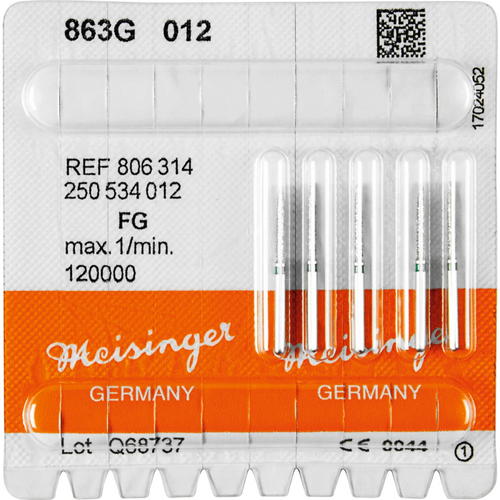 Diamant 863 5 stk. grønn grov, FG, fasong 250 flamme, 10 mm, ISO 012 (806 314 250 534 012)