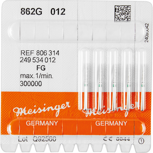 Diamant 862 5 stk. grønn grov, FG, figur 249 flamme, 8 mm, ISO 012 (806 314 249 534 012)