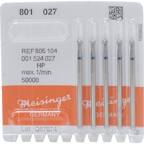 Diamant 801 5 stk. blå, medium, HP, fasong 001 rund, ISO 027