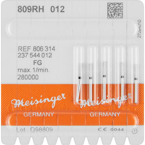 Diamant 809 5 stk svart supergrov, FG, fasong 237 pære rund, 3,7 mm, ISO 012