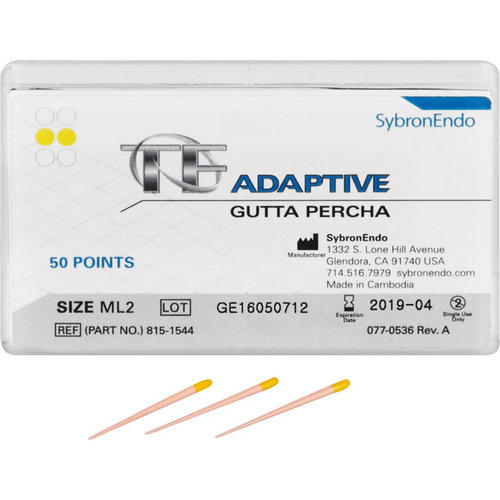 TF ADAPTIVE guttapercha 50 stk. gul, M/L