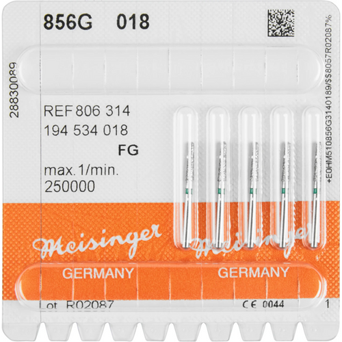 Diamant 856 5 stk grønn grov, FG, figur 194 rund kjegle, 8 mm, ISO 018