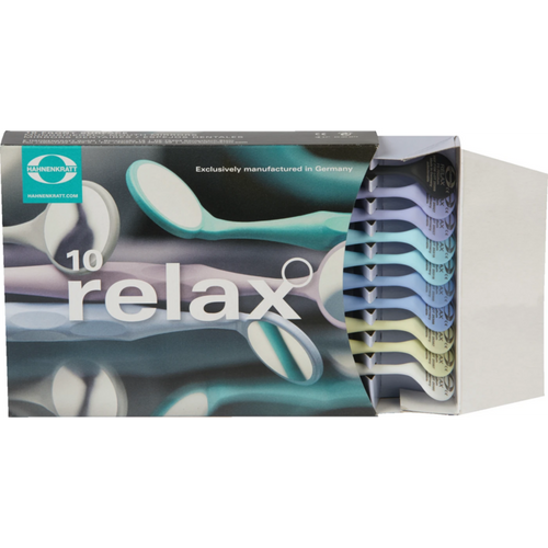 RELAX FS RHODIUM 10 (1 hvit, 1 antrasitt, 1 gul, 1 blå, 2 lavendel, 2 mint, 2 rosa), størrelse 4