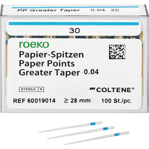 Roeko papirpoints Greater Taper 100 stk. Taper.04 ISO 030
