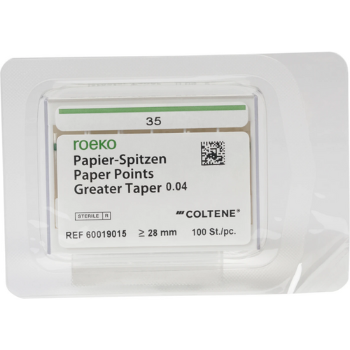 Roeko papirpoints Greater Taper 100 stk. Taper.04 ISO 035