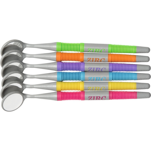 Crystal HD munnspeil Soft Grip 12 stk. assorterte fluoriserende, størrelse 4,  22 mm