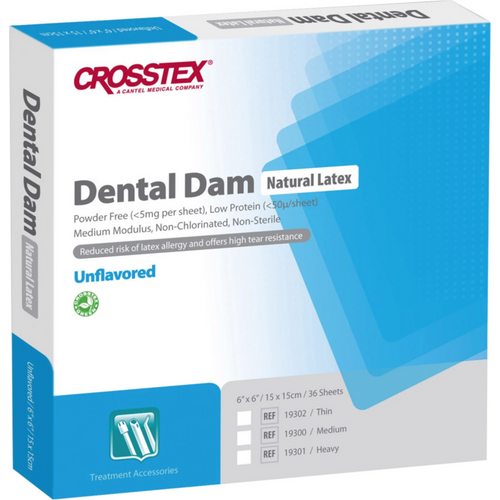 Dental Dam 36 ark 15 x 15 cm, medium, tykkelse 0,18 mm