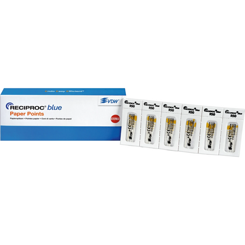 RECIPROC blue papirpoints assortert 180 stk. (90x ISO 025, 60x ISO 040, 30x ISO 050)