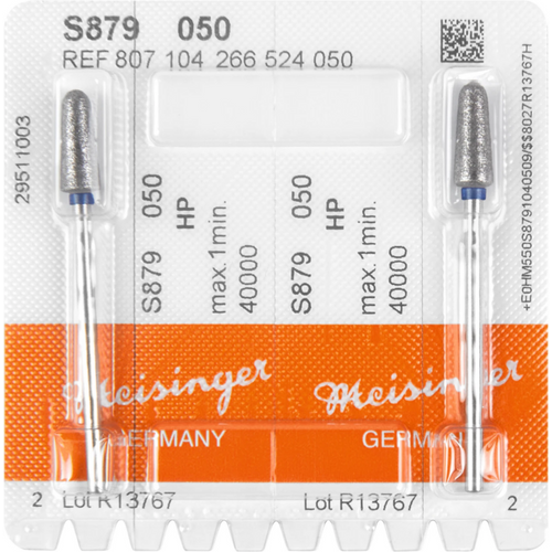 Sintrede diamanter S879 2 stk blå medium, HP, fasong 266 Torpedo, 14 mm, ISO 050
