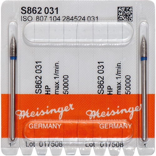 Sintrede diamanter S862 2 stk blå medium, HP, figur 284, 8 mm, ISO 031