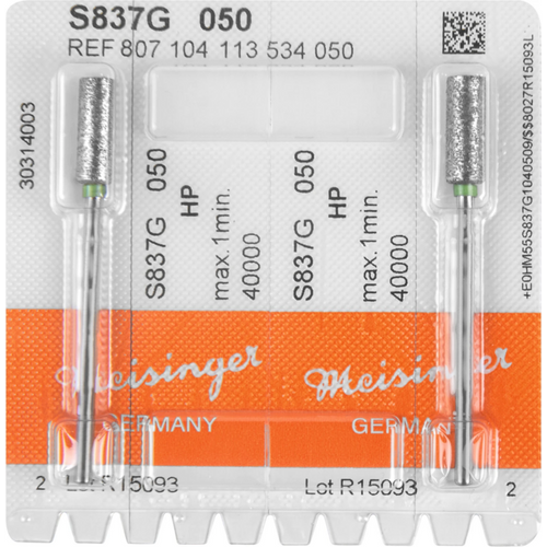 Sintered diamanter S837 2 stk grønn grov, HP, fasong 113 sylinder, 13 mm, ISO 050