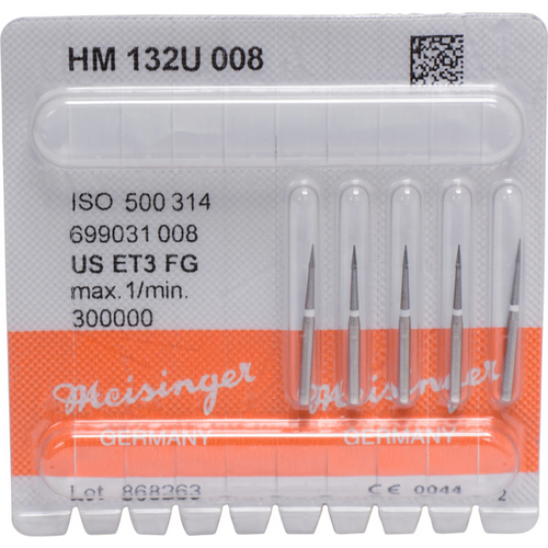 HM Finisher bor 132 5 stk. hvit ultrafin, FG, fasong 699, 3,1 mm, ISO 008