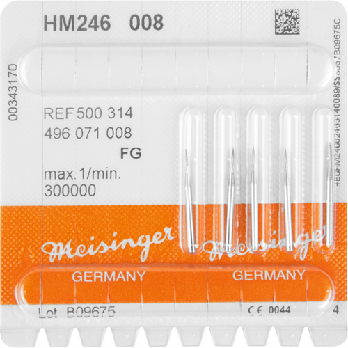 HM Finisher bor 246 5 stk. fine FG, fasong 496 flamme, 3,6 mm, ISO 008