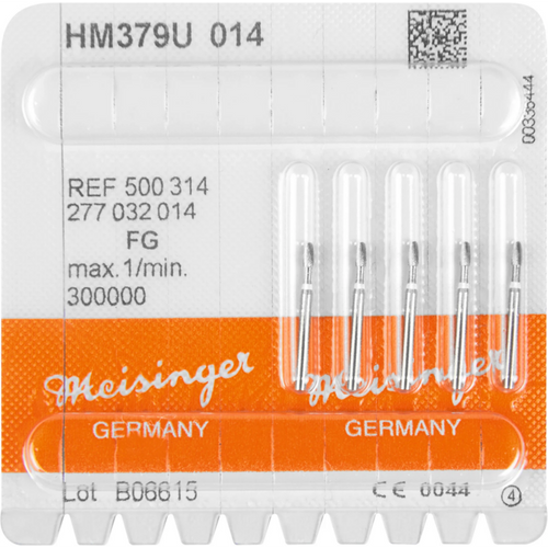 HM Finisher bor 379 5 stk. hvit ultrafin, FG, fasong 277 egg, 3,1 mm, ISO 014