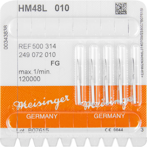 HM Finisher bor 48L 5 stk fine FG, fasong 249 flamme, 8 mm, ISO 010