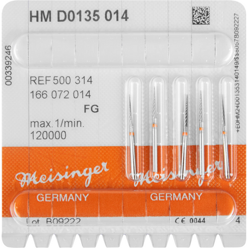 HM Finisher bor D0135 5 stk. orange fin, FG, fasong 166 konisk spiss, 9 mm, ISO 014