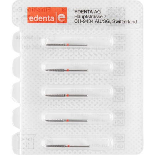 TC284 HM finisher 5 røde, 12 skjærekanter, FG, fasong 299 konisk torpedo, 10 mm, ISO 018