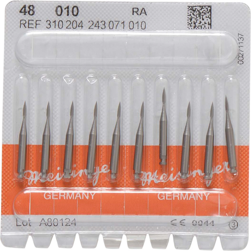 Stålbor finisher 48 10 stk RA, figur 243 knopp, 4,5 mm, ISO 010