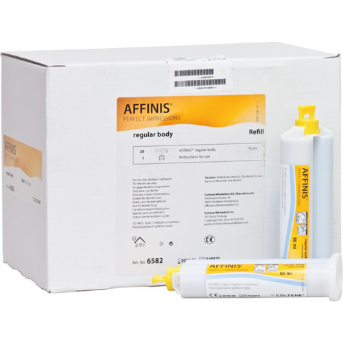 AFFINIS System 50 2 x 50 ml dobbeltpatron heavy body, 6 blandespisser