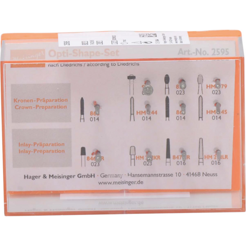 Opti-Shape sett med 6 diamanter, 5 karbid finérbor