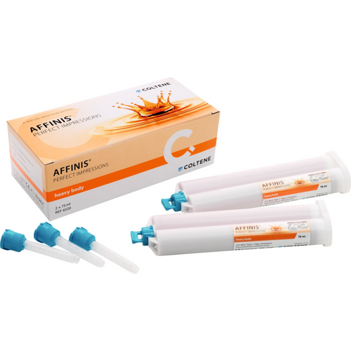 AFFINIS System 75 2 x 75 ml dobbelpatron fast heavy body, 8 turkise blandespisser