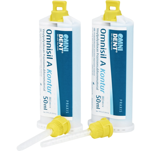 Omnisil A contour 2 x 50 ml dobbel patron, 12 blandespisser