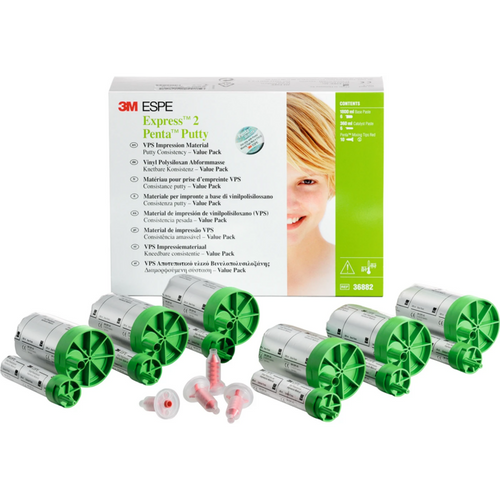 Express 2 Penta Putty økonomipakke 6 x 300 ml basepasta, 6 x 60 ml katalysator, 10 røde blandespisser