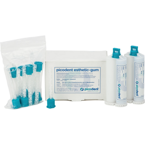picodent esthetic-gum sett 2 x 50 ml dobbelpatron, 12 blandespisser
