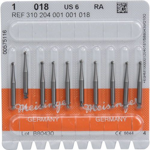 Stålbor 1 10 stk RA, fasong 001, ISO 018