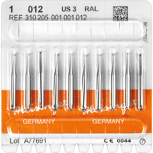 Stålbor 1 10 stk. RA L, fasong 001, ISO 012