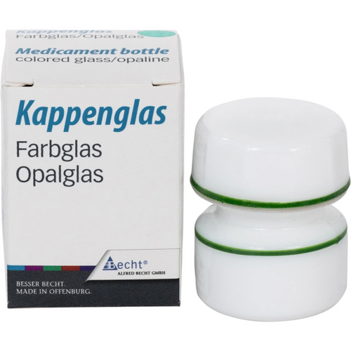 Kappeglass av simplex opalglass stk. med grønn ring