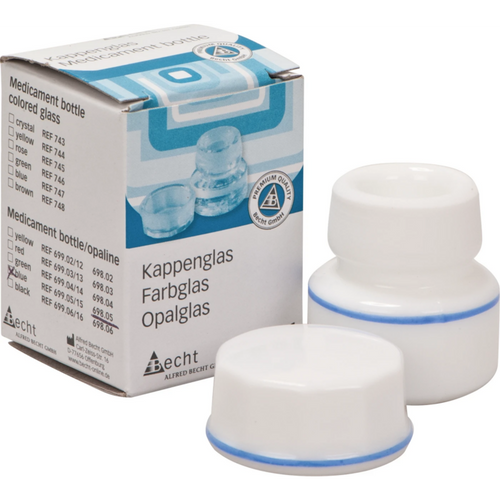 Kappeglass simplex opalglass stk. med blå ring