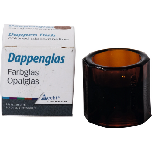 Dappenglass i farget glass stk. brun