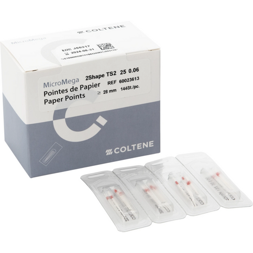2Shape Papirpoints 144 stk. TS2, CP, Taper .06, ISO 025