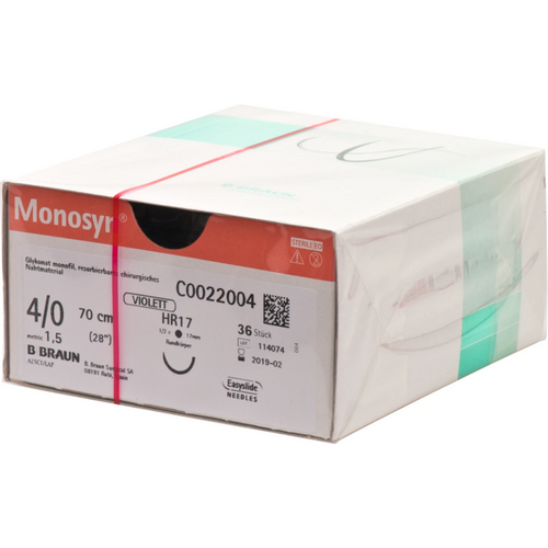 Monosyn 36 stk fiolett, 70 cm, USP 4/0, HR17