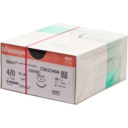 Monosyn 36 stk ufarget, 70 cm, USP 4/0, DS19