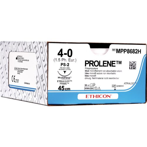 PROLENE 36 stk. blå, 75 cm, SH1, USP 4-0, tykkelse 1,5