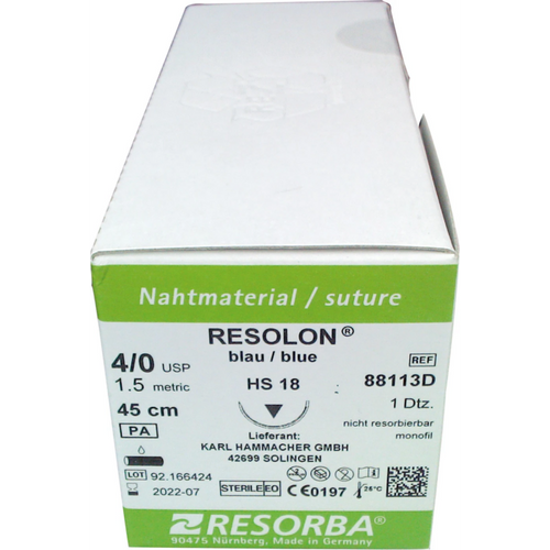 RESOLON 12 stk, blå, 45 cm, HS 18, USP 4/0