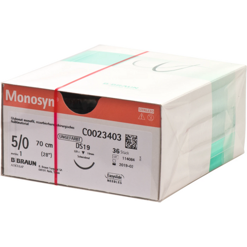 Monosyn 36 stk ufarget, 70 cm, USP 5/0, DS19