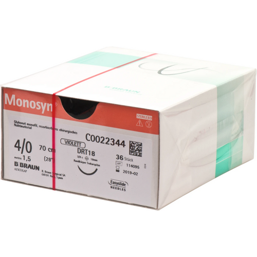 Monosyn 36 stk. fiolett, 70 cm, USP 4/0, DRT18